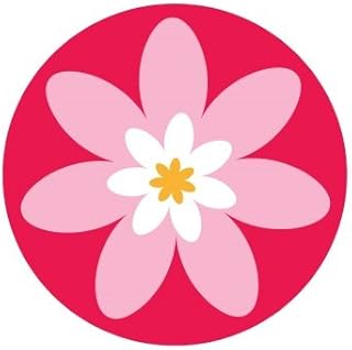 gobadges gg0028 圆形花朵粉色贴花贴纸